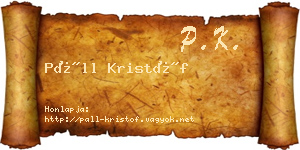 Páll Kristóf névjegykártya
